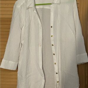 Elegant White Button-Up Blouse